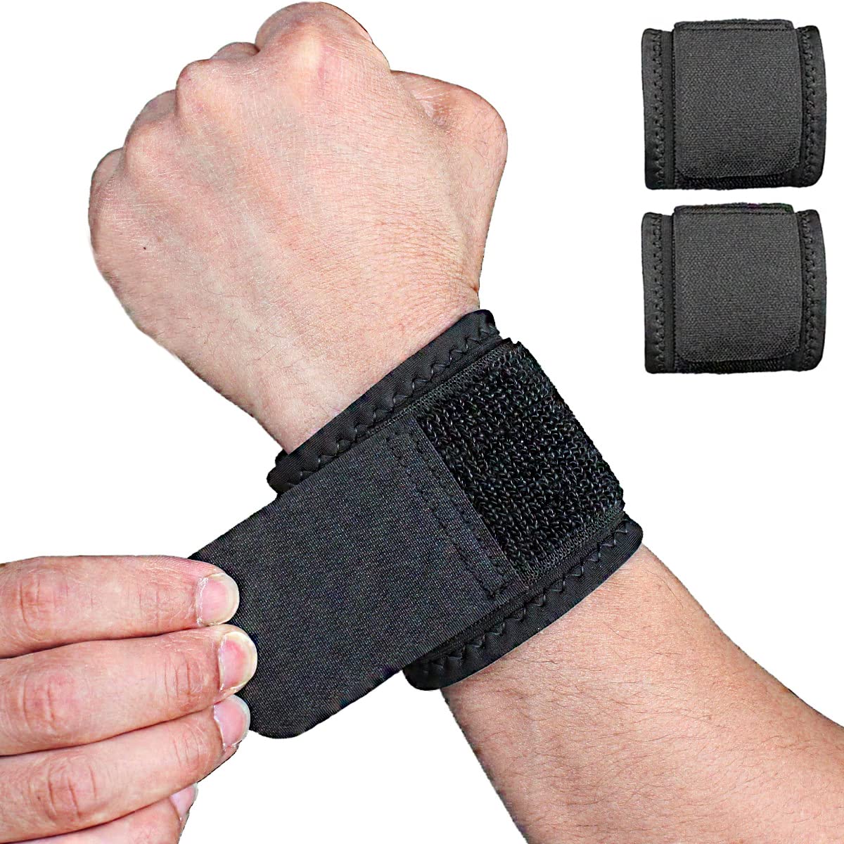 2 Pack Wrist Brace Adjustable Wrist Support Wrist Straps for Fitness Weightlifting, Tendonitis, Carpal Tunnel Arthritis, Wrist Wraps Wrist Pain Relief Highly Elastic