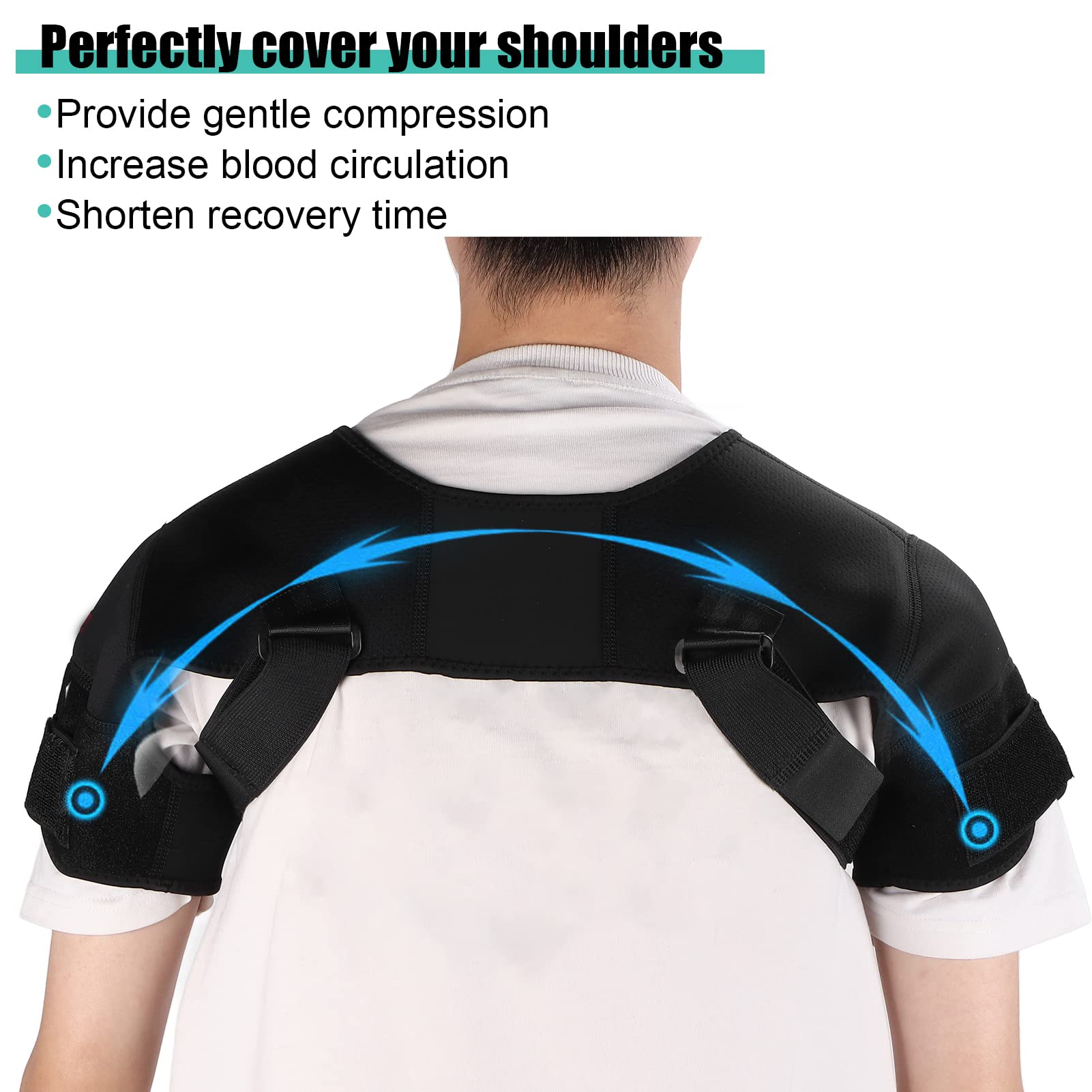 Elastic Shoulder Bandage Shoulder Belt, Double Shoulder Support Shoulder Wrap Protector Shoulder Strap Brace for Outdoor Hiking Lifting Sports For Posture Correction Shoulder Belt Back Stabilizer