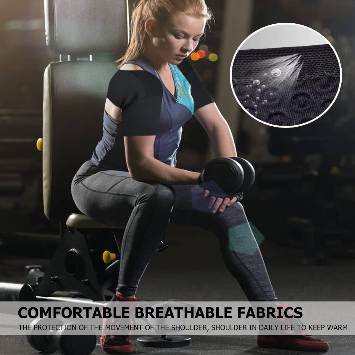 Double Shoulder Brace, Durable and Comfortable Double Shoulder -Breathable Sports Protective Gear for Chronic Tendinitis Pain Relief, Shoulder Strap Brace for Sleeping Outdoor Lifting Sports