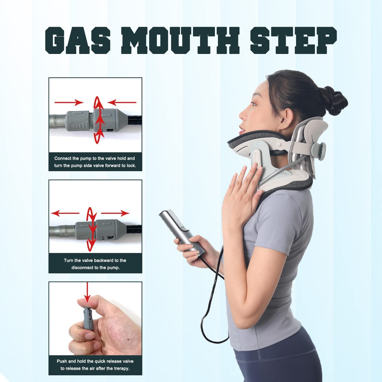 Cervical Neck Traction Device,Electric Air Pump Neck Stretcher Cervical Traction Device,with 3 Power Traction and 8 Airbag Support,Neck Brace which Decompresses the Neck and Relieves Neck Tension