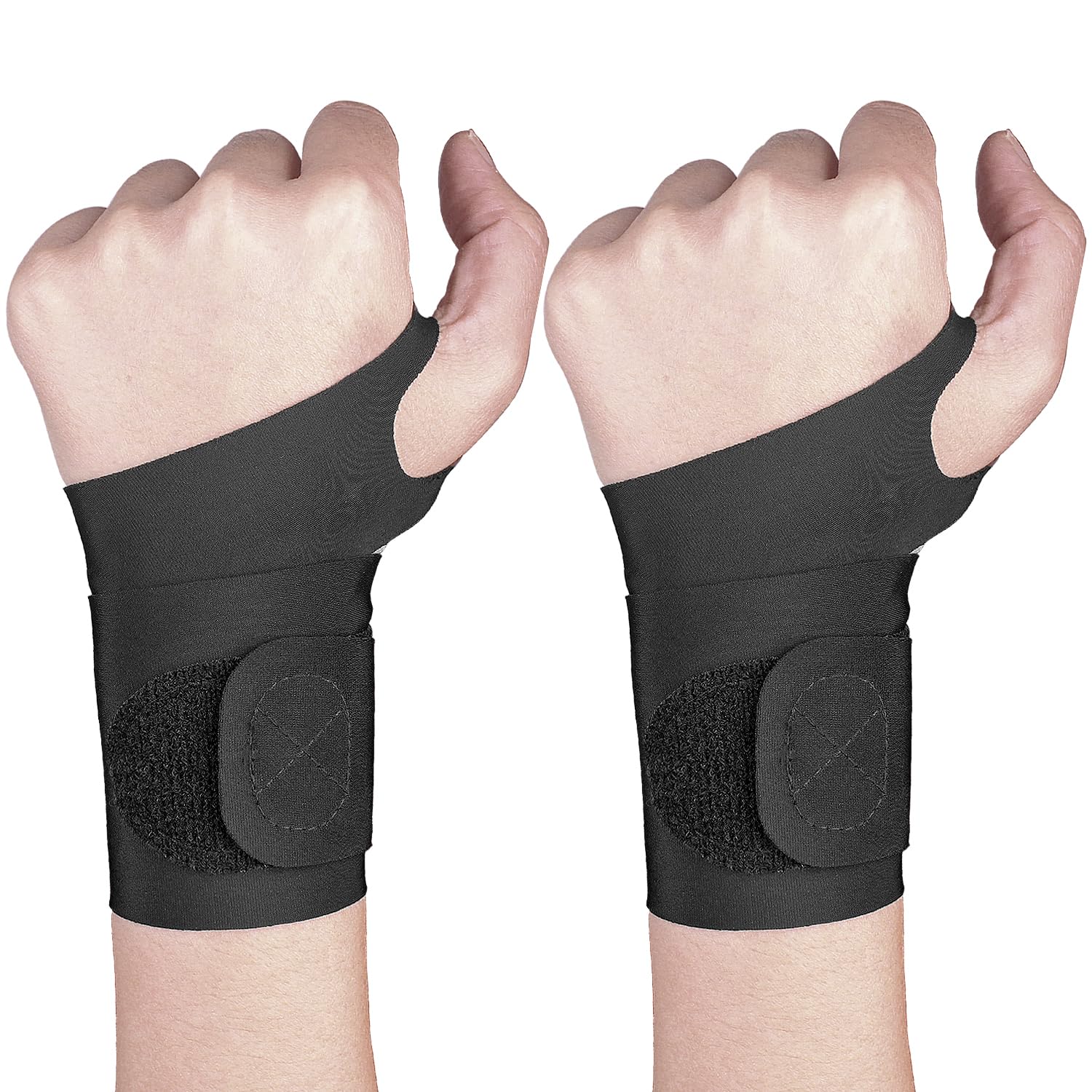 Thin Wrist Brace Support for Carpal Tunnel, Pain Relief, Arthritis, Tendonitis, Elastic Wrist Wraps Right and Left Hands - Compression and Support for Fitness