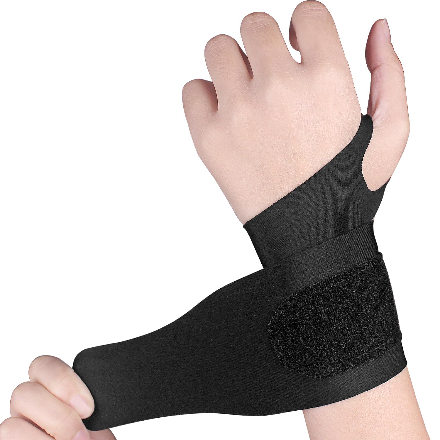 Thin Wrist Brace Support for Carpal Tunnel, Pain Relief, Arthritis, Tendonitis, Elastic Wrist Wraps Right and Left Hands - Compression and Support for Fitness