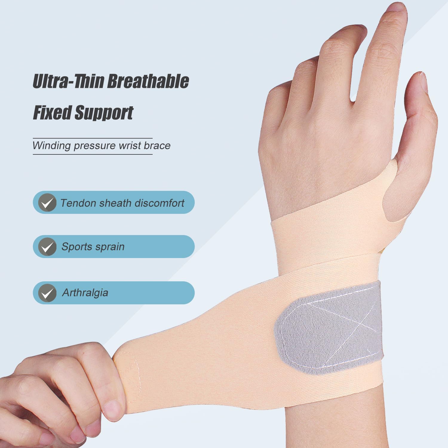 Thin Wrist Brace Support for Carpal Tunnel, Pain Relief, Arthritis, Tendonitis, Elastic Wrist Wraps Right and Left Hands - Compression and Support for Fitness