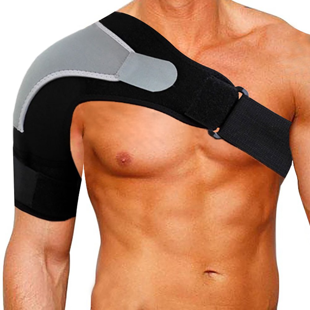 Shoulder Stability Brace Adjustable Shoulder Brace Support with Pressure Pad, Light Breathable Neoprene Rotator Cuff Shoulder Support for Sport, Dislocated AC Joint, Labrum Tear, Shoulder Pain