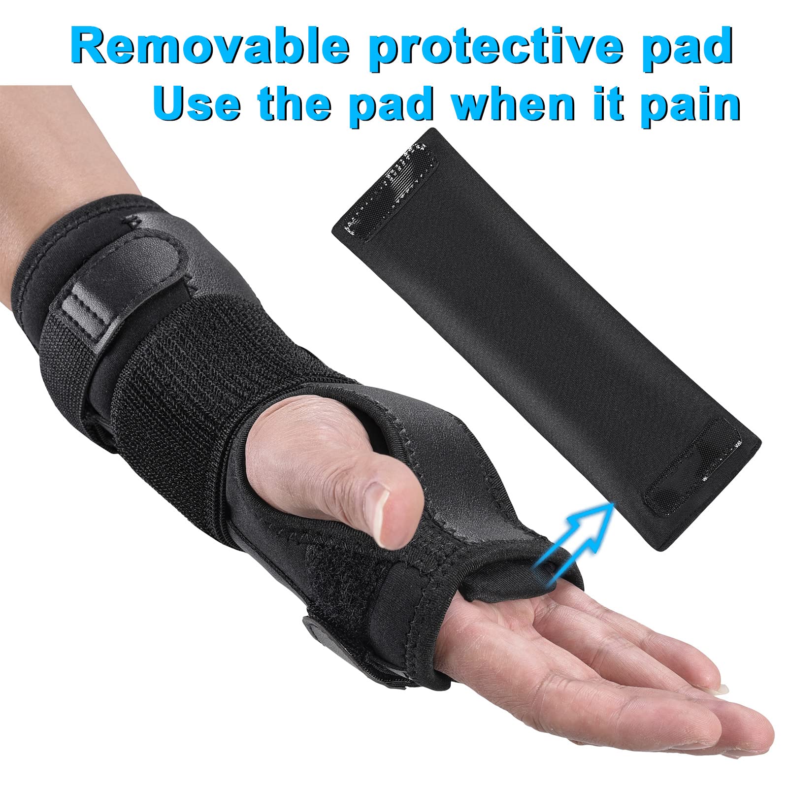 Wrist Splint for Carpal-Tunnel Syndrome, Adjustable Compression Wrist Brace for Right and Left Hand, Pain Relief for Arthritis, Tendonitis, Sprains