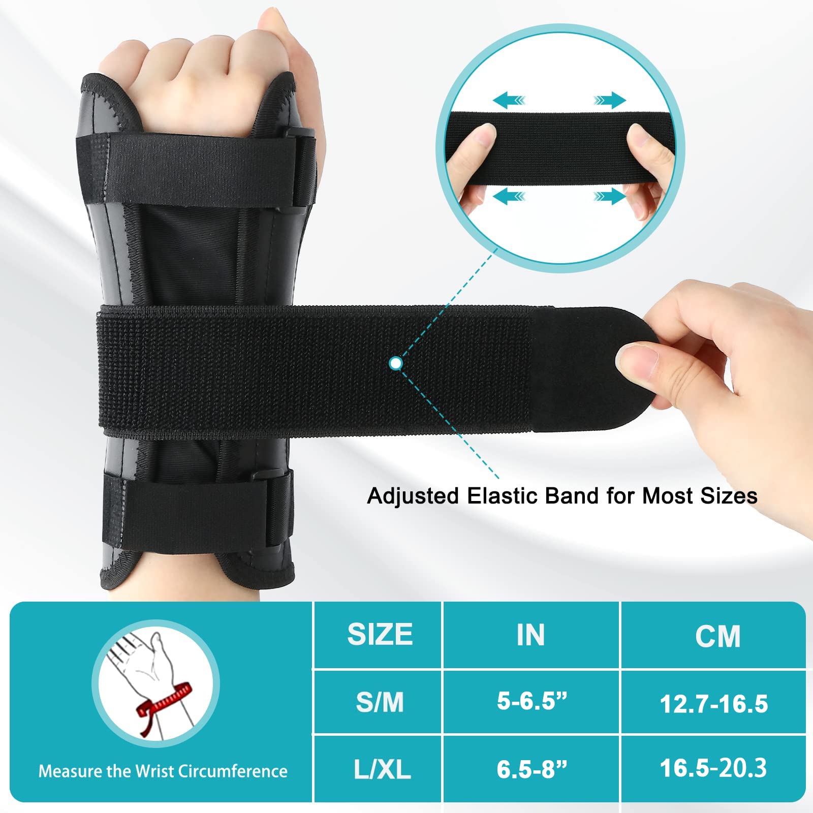 Wrist Splint for Carpal-Tunnel Syndrome, Adjustable Compression Wrist Brace for Right and Left Hand, Pain Relief for Arthritis, Tendonitis, Sprains