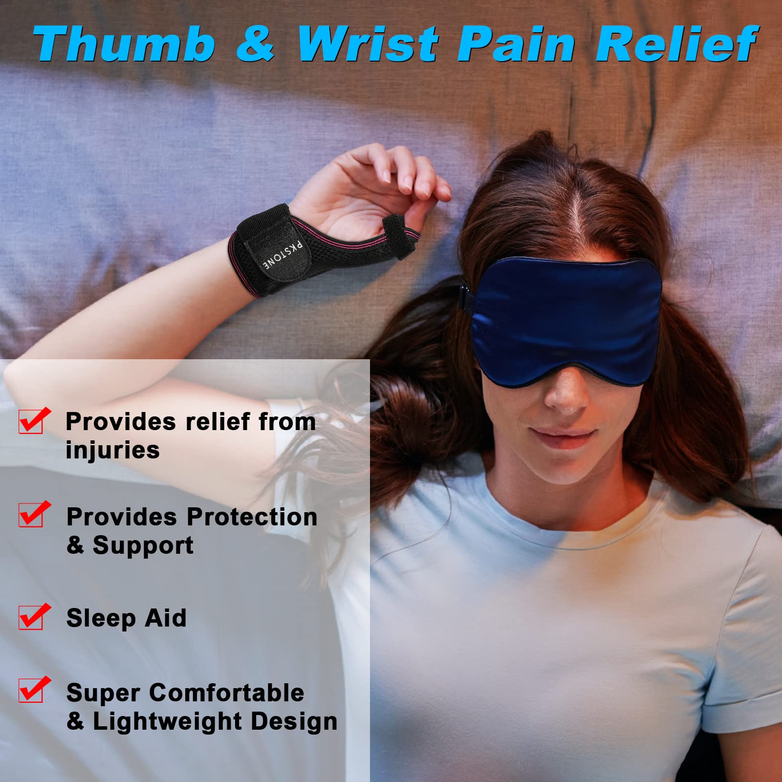 Wrist Splint for Carpal-Tunnel Syndrome, Adjustable Compression Wrist Brace for Right and Left Hand, Pain Relief for Arthritis, Tendonitis, Sprains